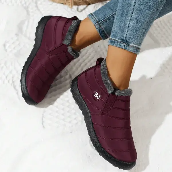 Women’s Warm Sheepskin-Lined Winter Boots – Cozy Anti-Slip PU Leather Boots