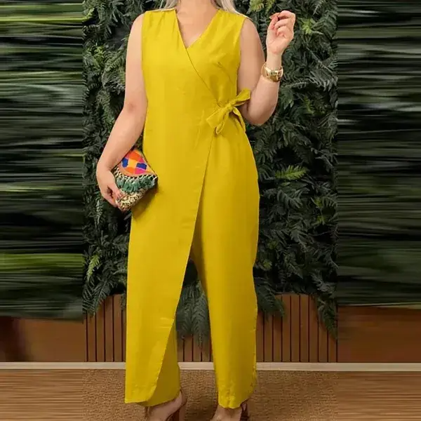 Women’s Casual V-Neck Sleeveless Jumpsuit