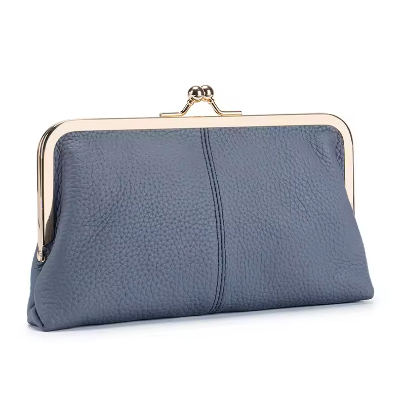 AndoBag Women’s Genuine Leather Kiss Lock Wallet