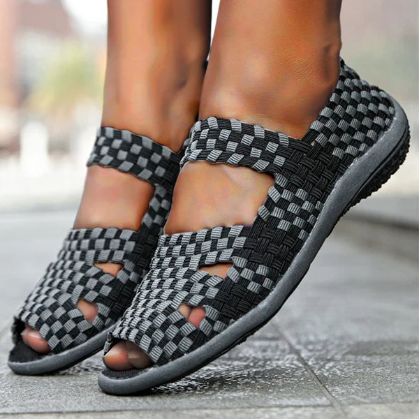 Women’s Elastic Belt Casual Shoes – Lightweight Slip-On Rubber Sneakers