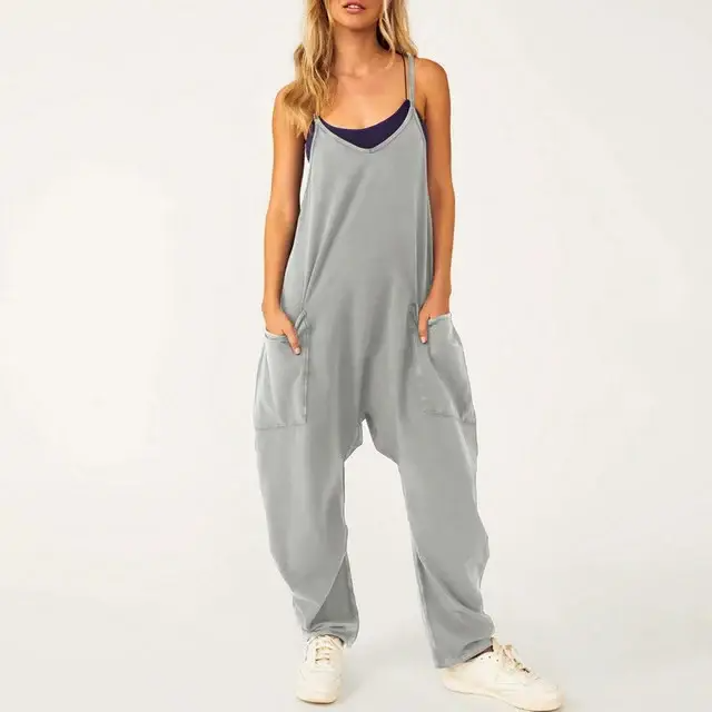 Women’s Casual Wide-Leg Jumpsuit – Loose Fit One-Piece