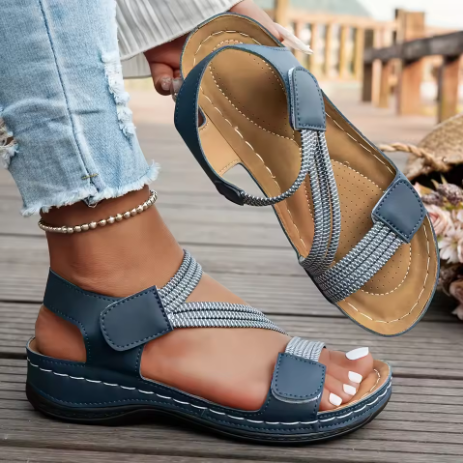 Ship By Standard Line -  Women's simple solid color wedge sandals