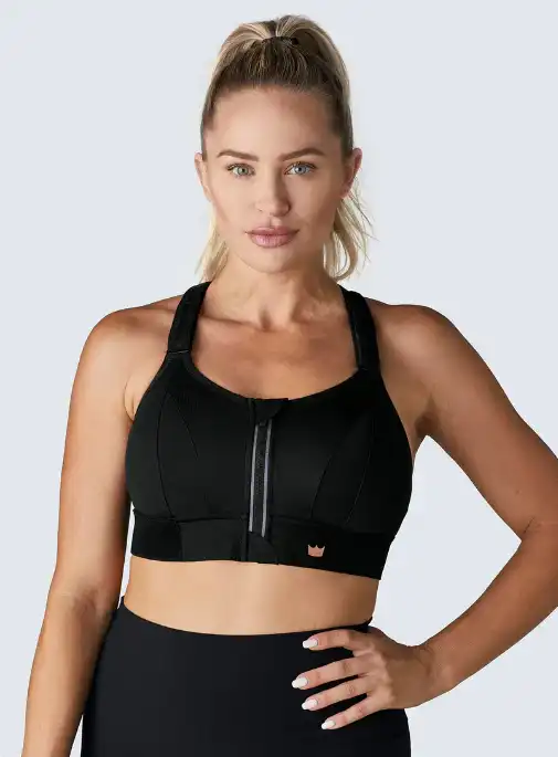 Women’s Sports Bra Crop Top with Front Zipper
