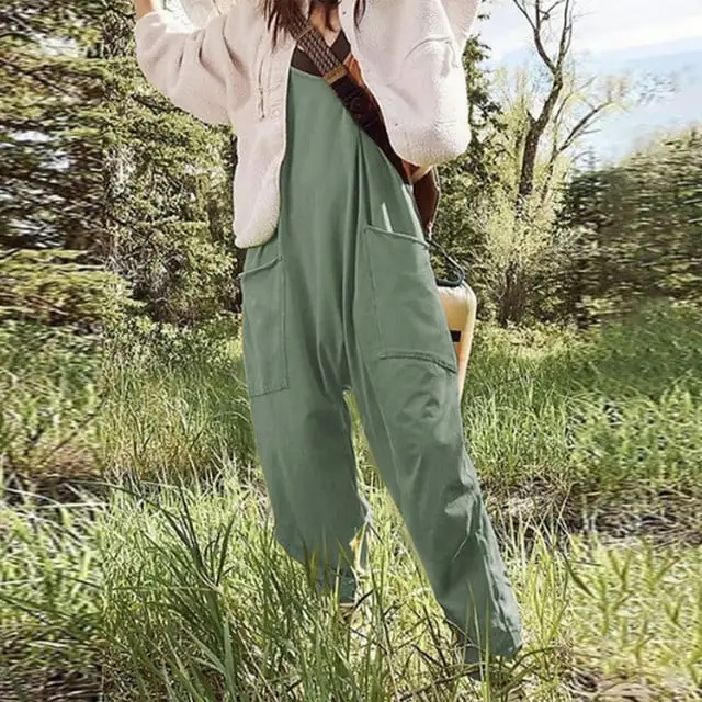 Women’s Casual Wide-Leg Jumpsuit – Loose Fit One-Piece