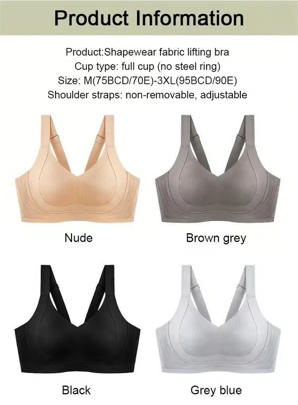 Women’s Wire-Free Push Up Bra – Seamless Skin-Friendly Everyday Comfort Bralette