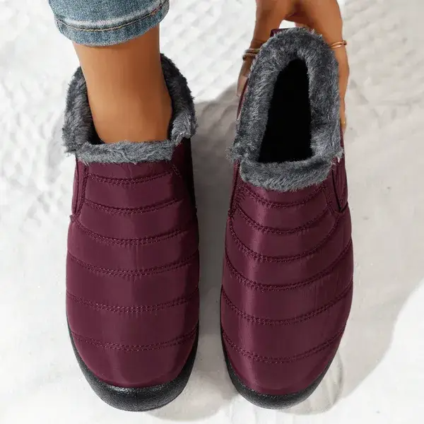 Women’s Warm Sheepskin-Lined Winter Boots – Cozy Anti-Slip PU Leather Boots