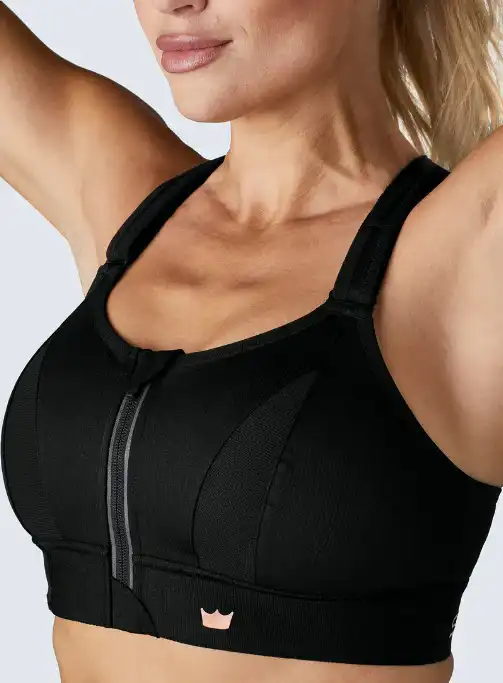 Women’s Sports Bra Crop Top with Front Zipper