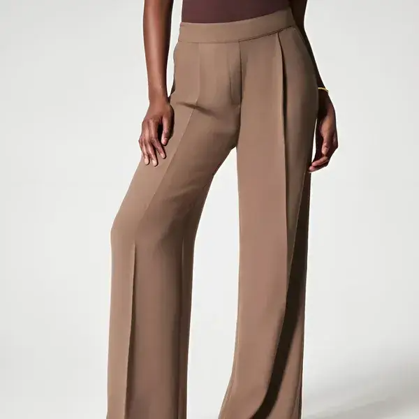 Crepe Pleated Women’s Trousers – High Waist, Lightweight Polyester
