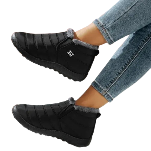 Women’s Warm Sheepskin-Lined Winter Boots – Cozy Anti-Slip PU Leather Boots