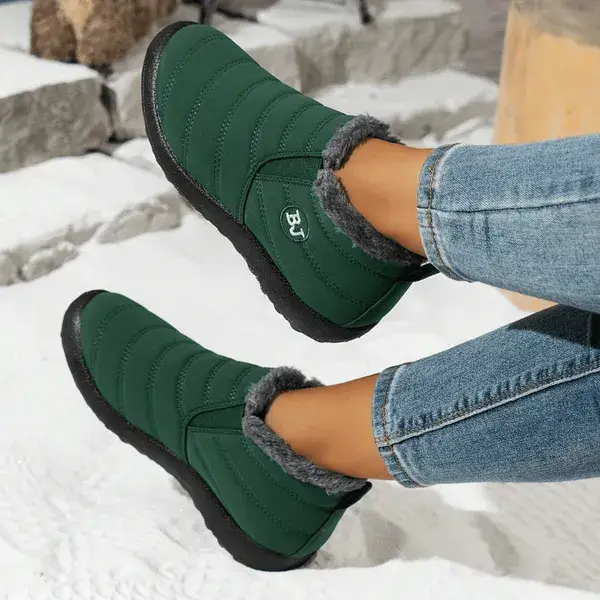 Women’s Warm Sheepskin-Lined Winter Boots – Cozy Anti-Slip PU Leather Boots