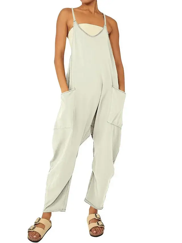 Women’s Casual Wide-Leg Jumpsuit – Loose Fit One-Piece