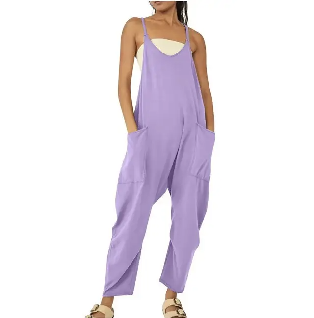Women’s Casual Wide-Leg Jumpsuit – Loose Fit One-Piece