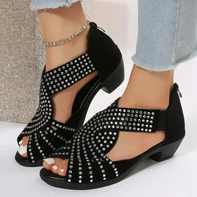Women’s Orthopedic Low Heel Cut-Out Sandals – Comfort Arch Support PU Sandals