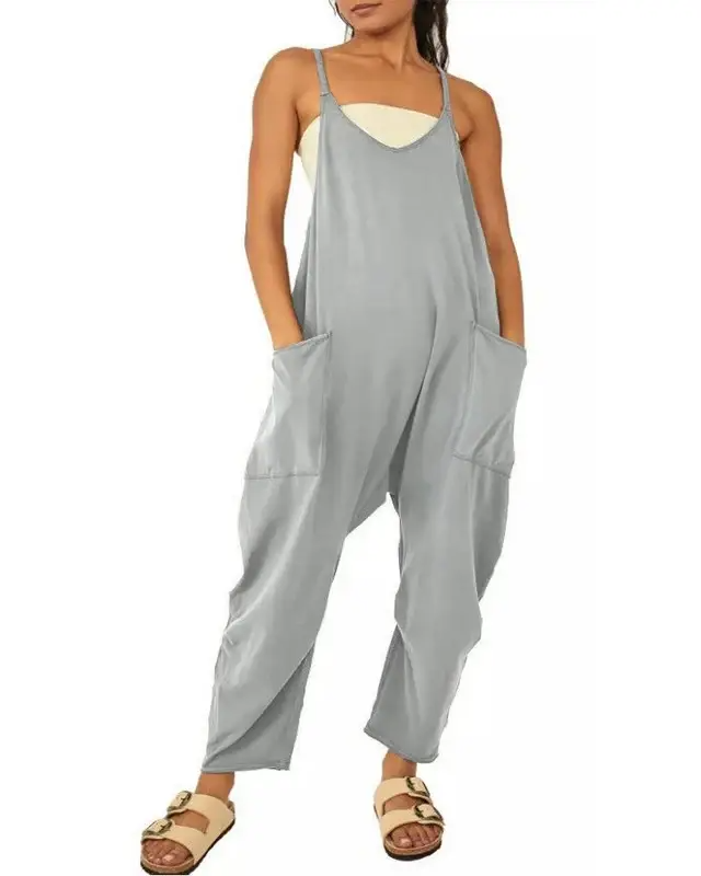 Women’s Casual Wide-Leg Jumpsuit – Loose Fit One-Piece