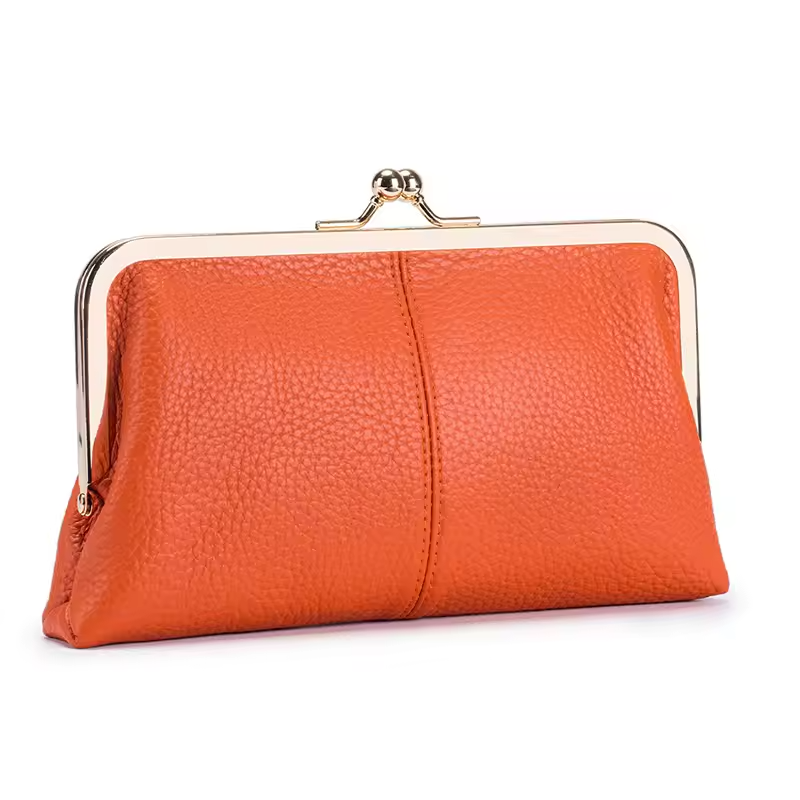 AndoBag Women’s Genuine Leather Kiss Lock Wallet