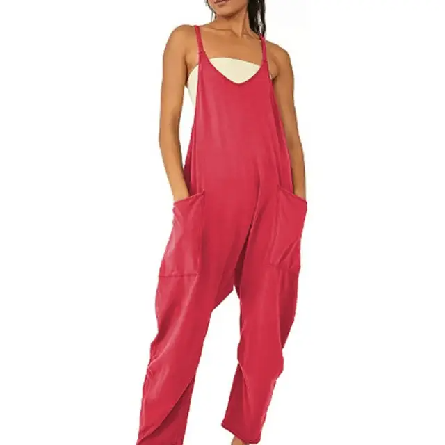 Women’s Casual Wide-Leg Jumpsuit – Loose Fit One-Piece