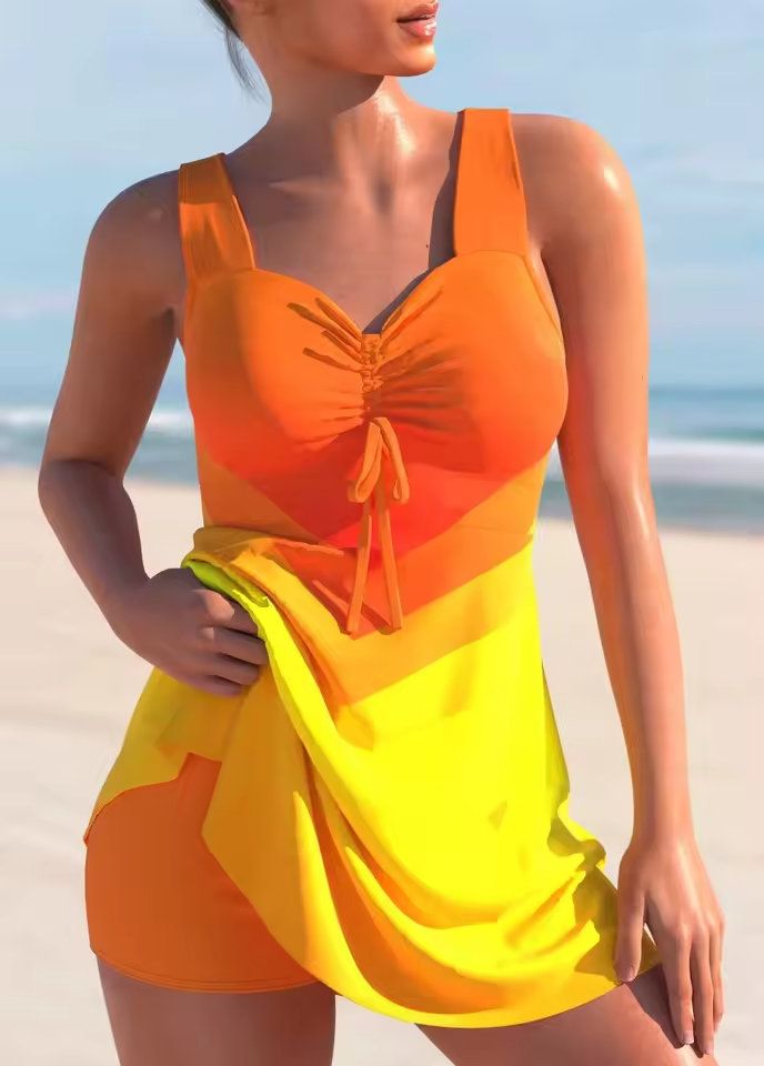New Fashion Women’s Tankini Two Piece Swimsuit with Triangle Shorts