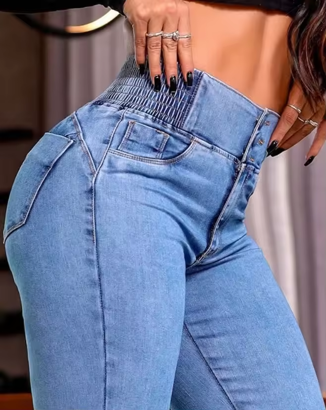 Fashion Women’s High Waist Skinny Jeans – Butt Lift Slim Fit Denim Pants Y2K Style