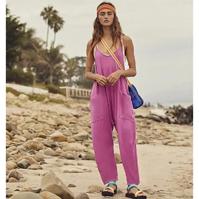 Women’s Casual Wide-Leg Jumpsuit – Loose Fit One-Piece