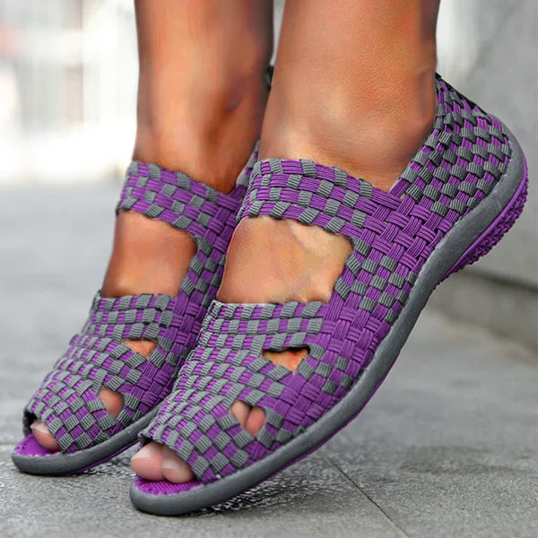 Women’s Elastic Belt Casual Shoes – Lightweight Slip-On Rubber Sneakers