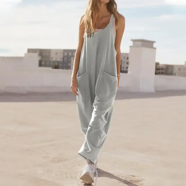 Women’s Casual Wide-Leg Jumpsuit – Loose Fit One-Piece