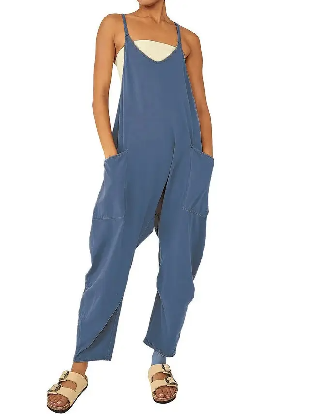 Women’s Casual Wide-Leg Jumpsuit – Loose Fit One-Piece