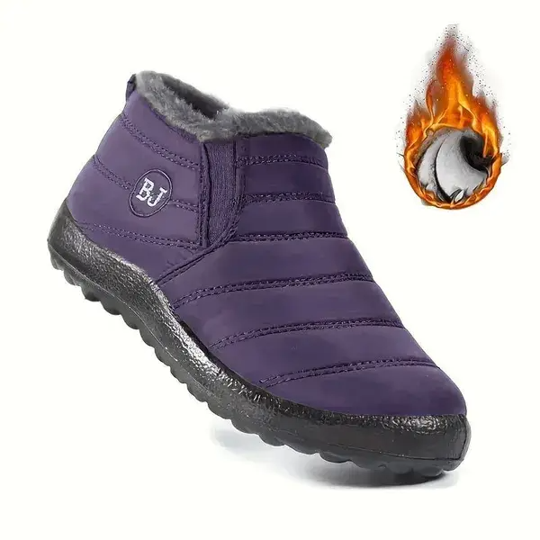 Women’s Warm Sheepskin-Lined Winter Boots – Cozy Anti-Slip PU Leather Boots