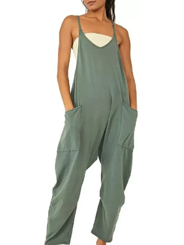 Women’s Casual Wide-Leg Jumpsuit – Loose Fit One-Piece
