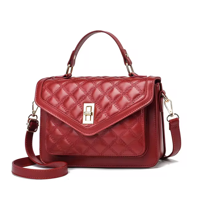 2025 Women’s PU Leather Shoulder Bag – Designer Small Square Messenger Handbag with Wallet