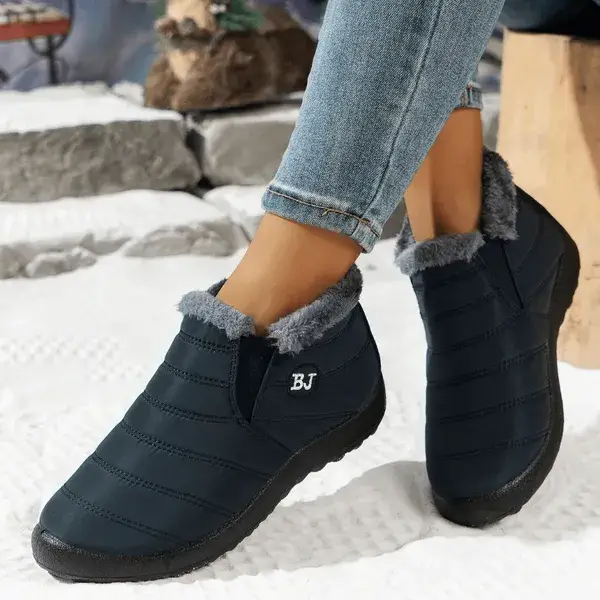 Women’s Warm Sheepskin-Lined Winter Boots – Cozy Anti-Slip PU Leather Boots