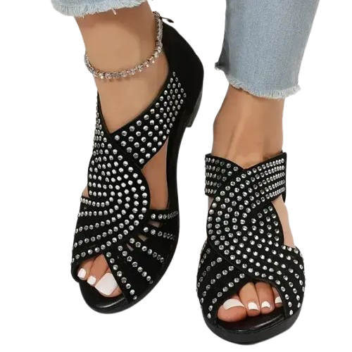 Women’s Orthopedic Low Heel Cut-Out Sandals – Comfort Arch Support PU Sandals