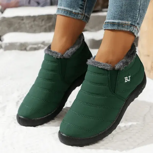 Women’s Warm Sheepskin-Lined Winter Boots – Cozy Anti-Slip PU Leather Boots