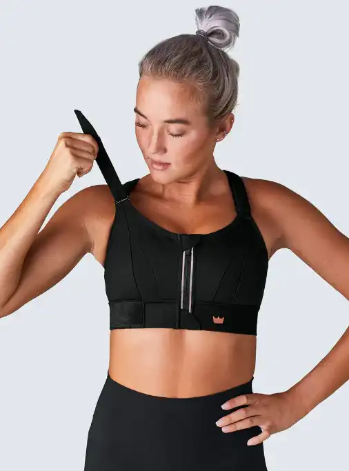 Women’s Sports Bra Crop Top with Front Zipper