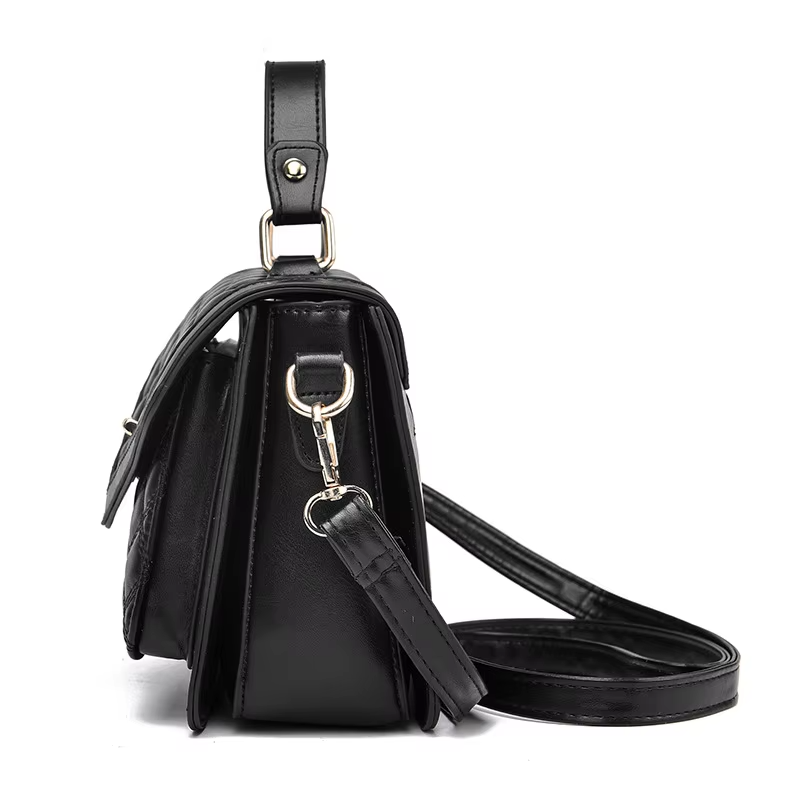 2025 Women’s PU Leather Shoulder Bag – Designer Small Square Messenger Handbag with Wallet