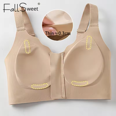 FallSweet Women's Sport Bra Front Zipper Wireless