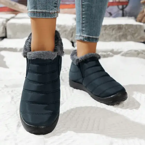 Women’s Warm Sheepskin-Lined Winter Boots – Cozy Anti-Slip PU Leather Boots
