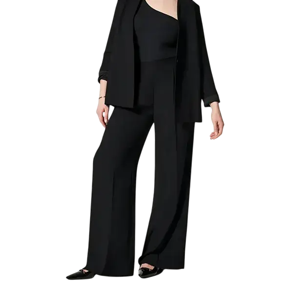 Crepe Pleated Women’s Trousers – High Waist, Lightweight Polyester