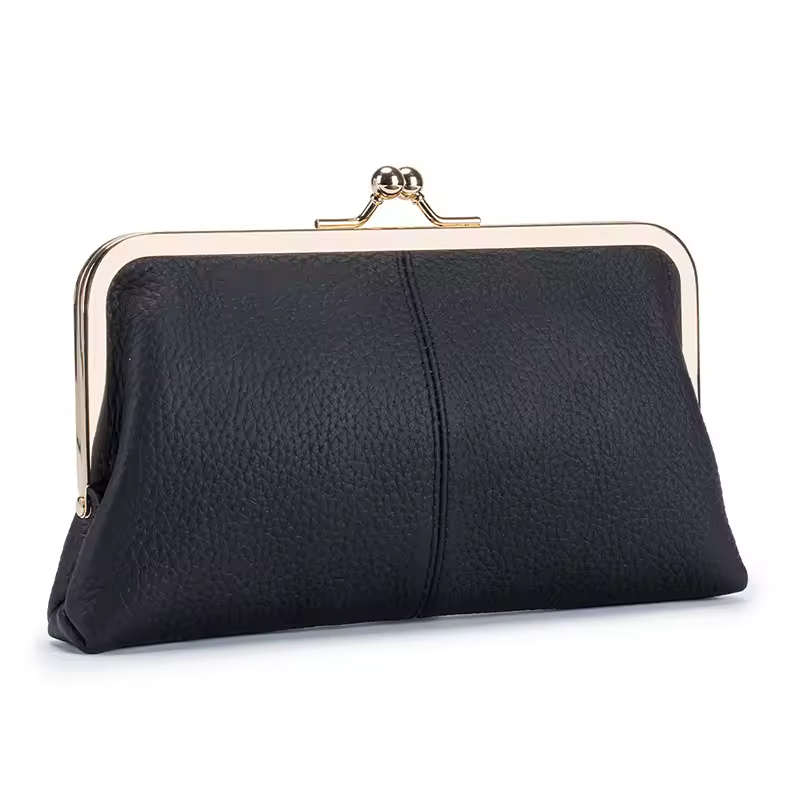 AndoBag Women’s Genuine Leather Kiss Lock Wallet