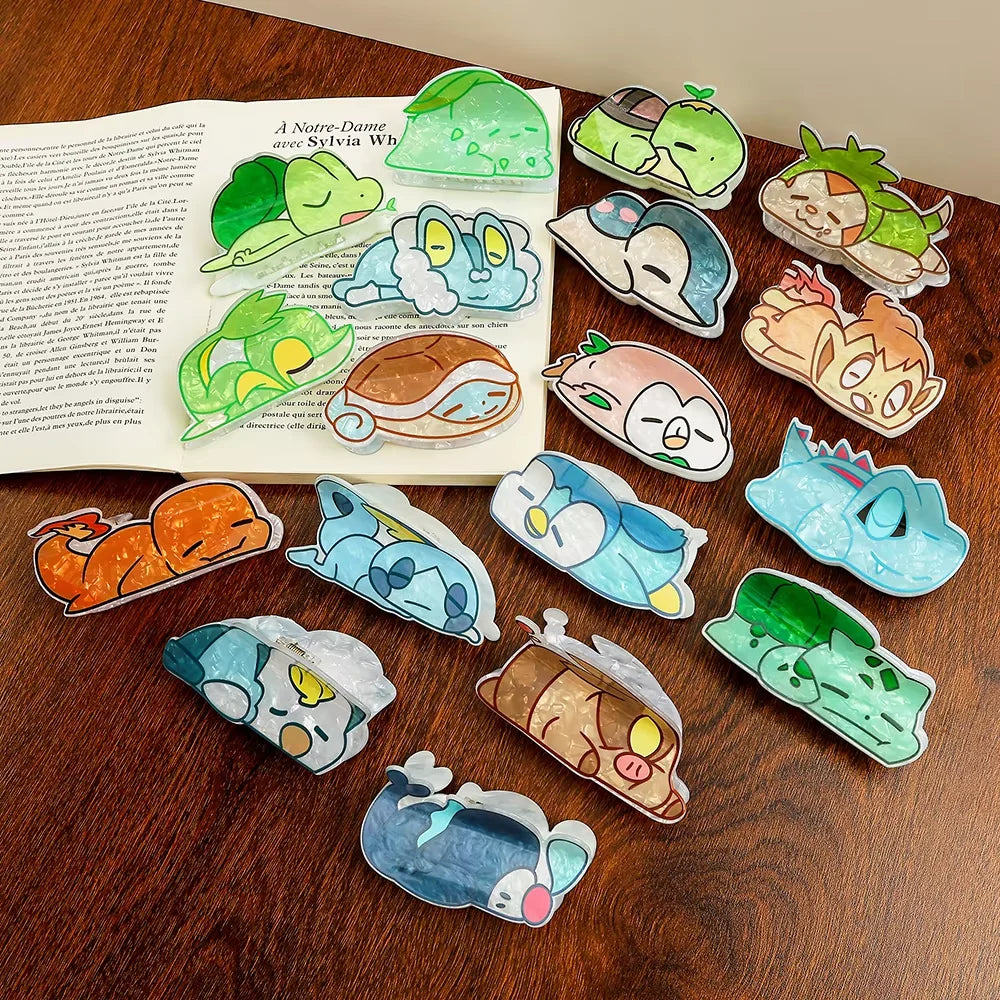 RANDOM 18PCS Pokémon Cute cartoon daily decorative headwear, hair accessories, gifts, fashionable and casual acrylic hair claws