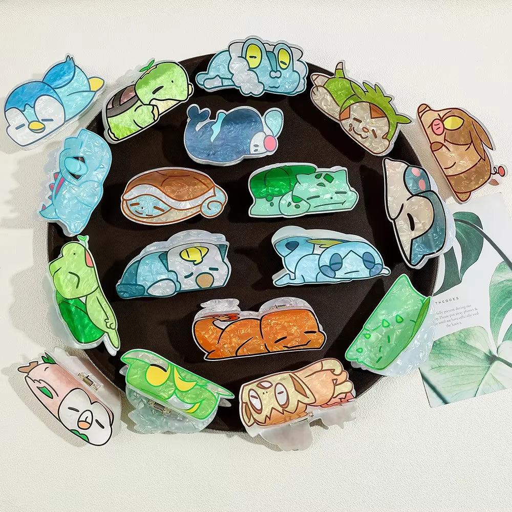 RANDOM 18PCS Pokémon Cute cartoon daily decorative headwear, hair accessories, gifts, fashionable and casual acrylic hair claws