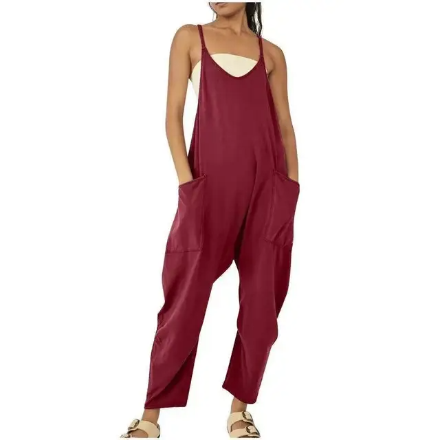 Women’s Casual Wide-Leg Jumpsuit – Loose Fit One-Piece