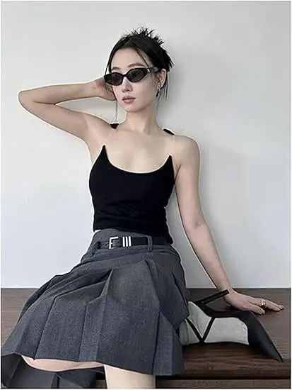 Invisible Strap Tank Top for Women – Thin Clear Strap Sexy Sleeveless Top
