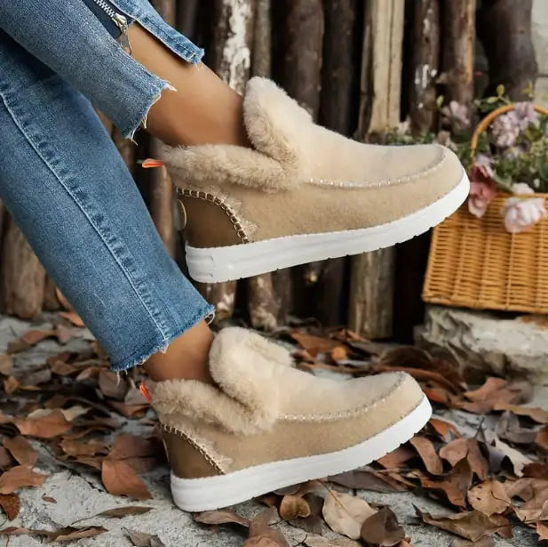Women’s Soft Plush Slip-On Sneakers – Cozy, Lightweight & Comfortable Casual Shoes