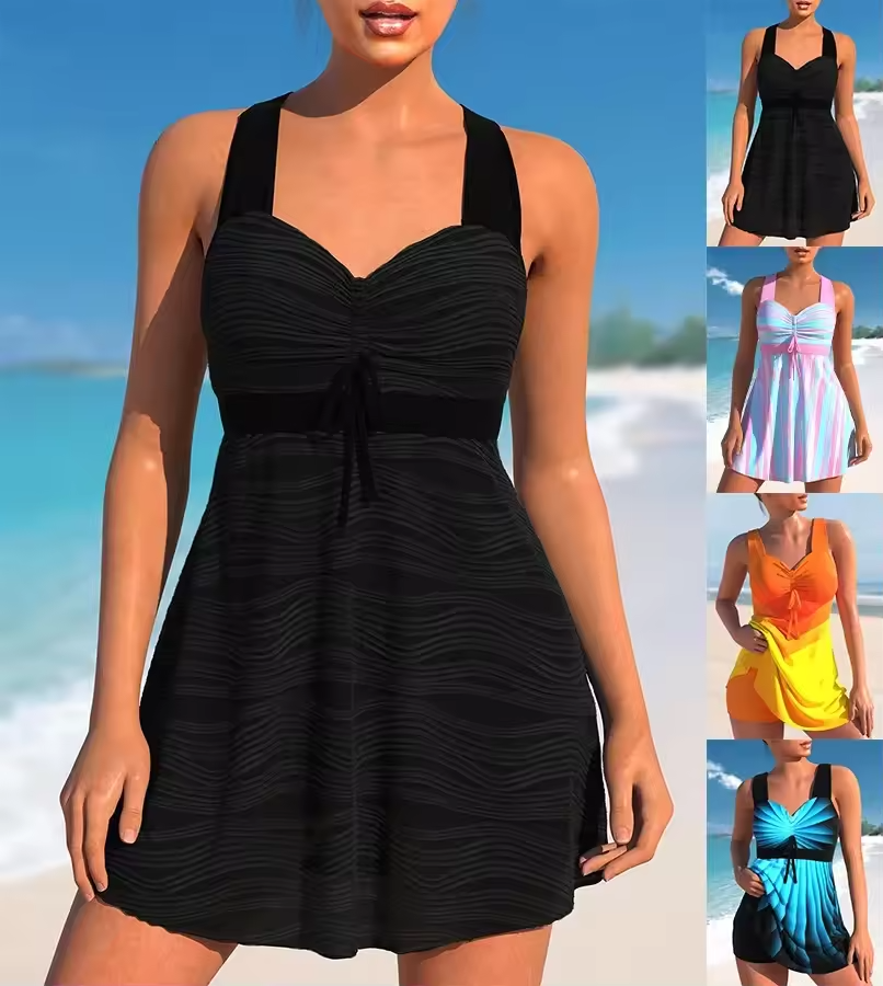 New Fashion Women’s Tankini Two Piece Swimsuit with Triangle Shorts