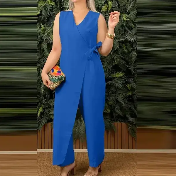 Women’s Casual V-Neck Sleeveless Jumpsuit