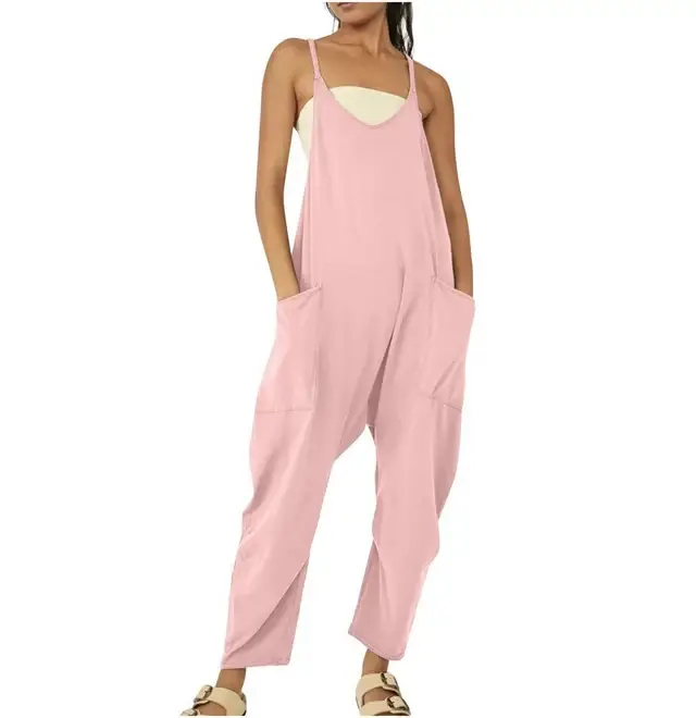 Women’s Casual Wide-Leg Jumpsuit – Loose Fit One-Piece