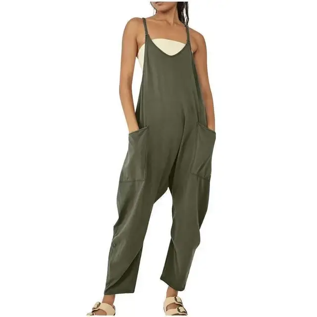 Women’s Casual Wide-Leg Jumpsuit – Loose Fit One-Piece