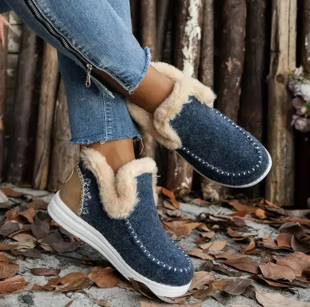 Women’s Soft Plush Slip-On Sneakers – Cozy, Lightweight & Comfortable Casual Shoes