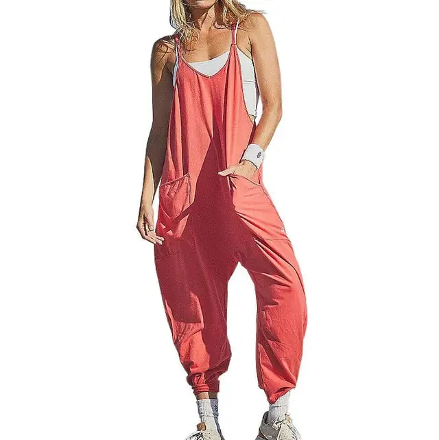 Women’s Casual Wide-Leg Jumpsuit – Loose Fit One-Piece