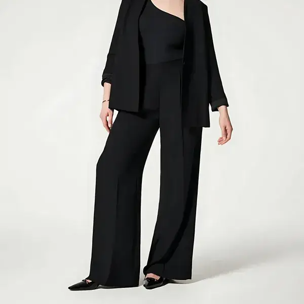 Crepe Pleated Women’s Trousers – High Waist, Lightweight Polyester